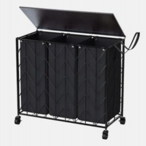 3‑Compartment Mobile Laundry Basket