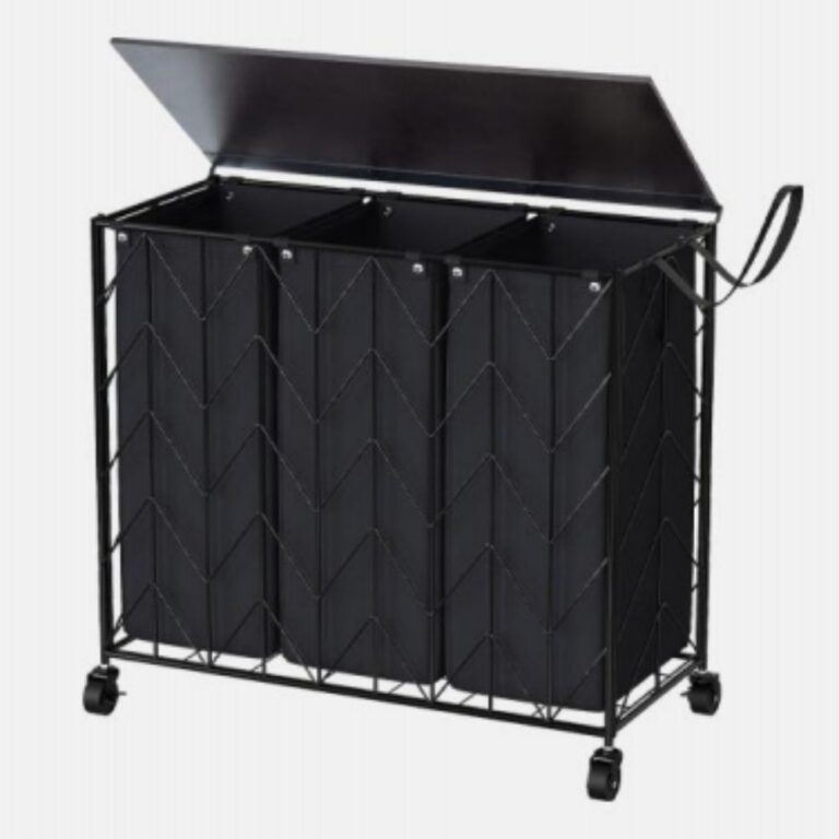 Storage Basket 3‑Compartment Mobile Laundry Basket